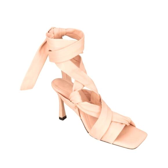 Zara Studio Collection 9 Heels $229 Leather Sandals Lace Up Limited Edition Hoco - Picture 1 of 16